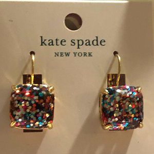 NEW Square Glitter Cubic Zirconia Drop Earrings